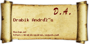 Drabik András névjegykártya