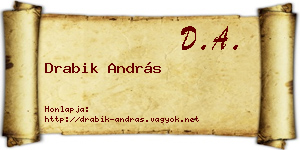 Drabik András névjegykártya